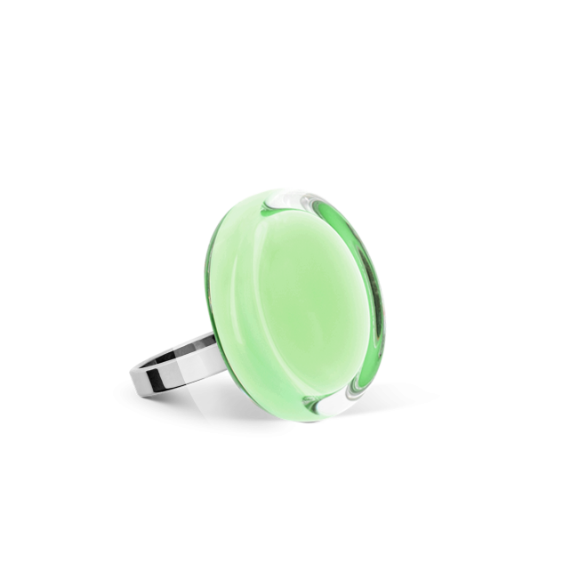 Bague en verre soufflé - Cachou Nano Pastel