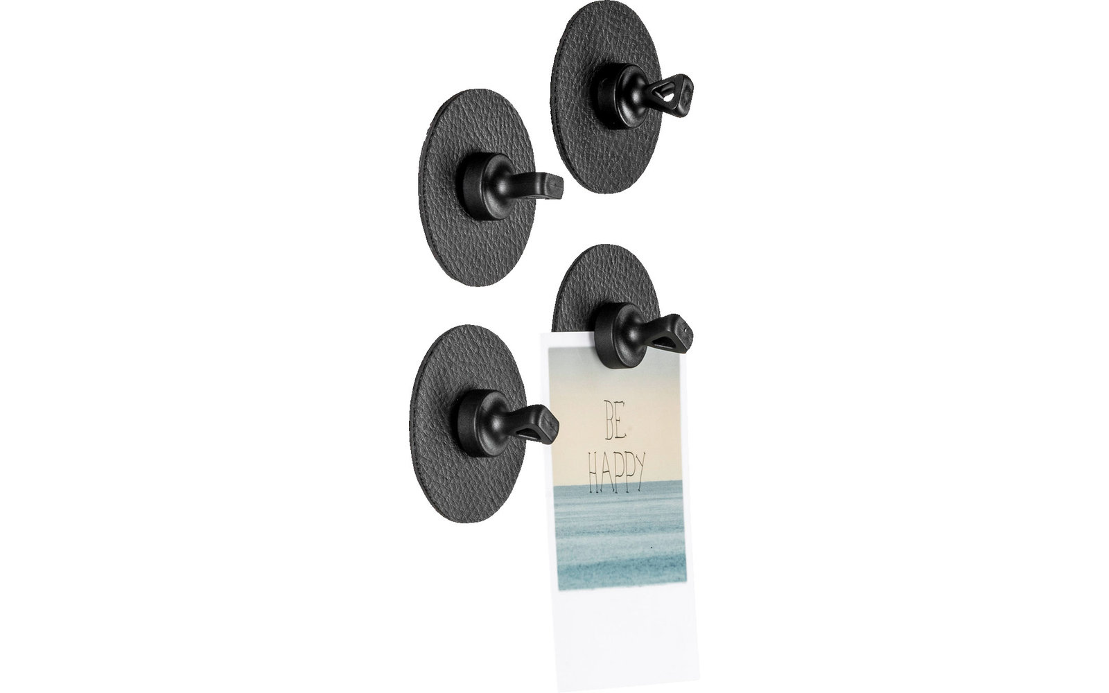 silwy® Flex Magnethaken inkl. Metall-Nano-Gel-Pads 5 cm 8-tlg. schwarz