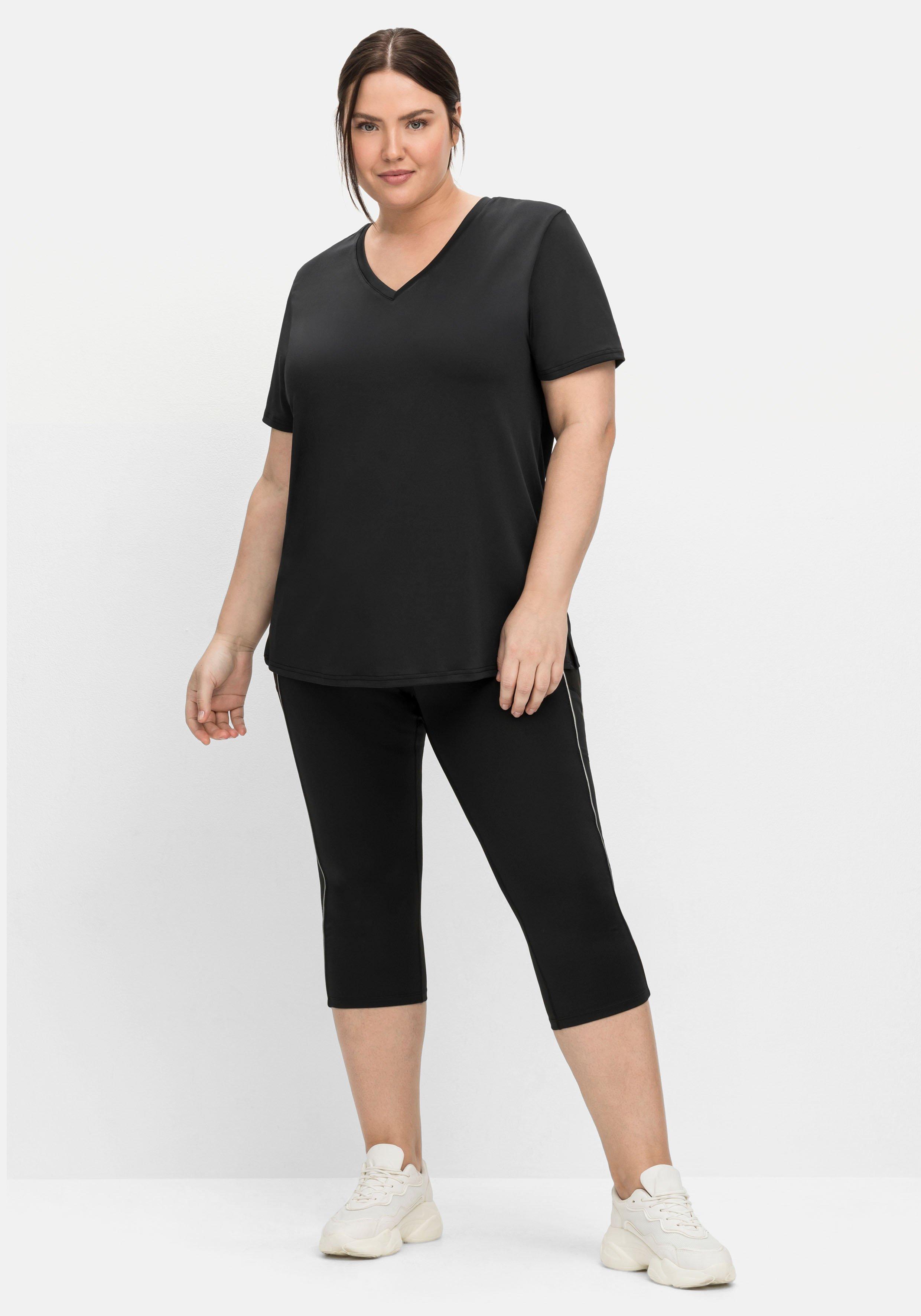 Sporthose in Caprilänge, mit Kontraststreifen
