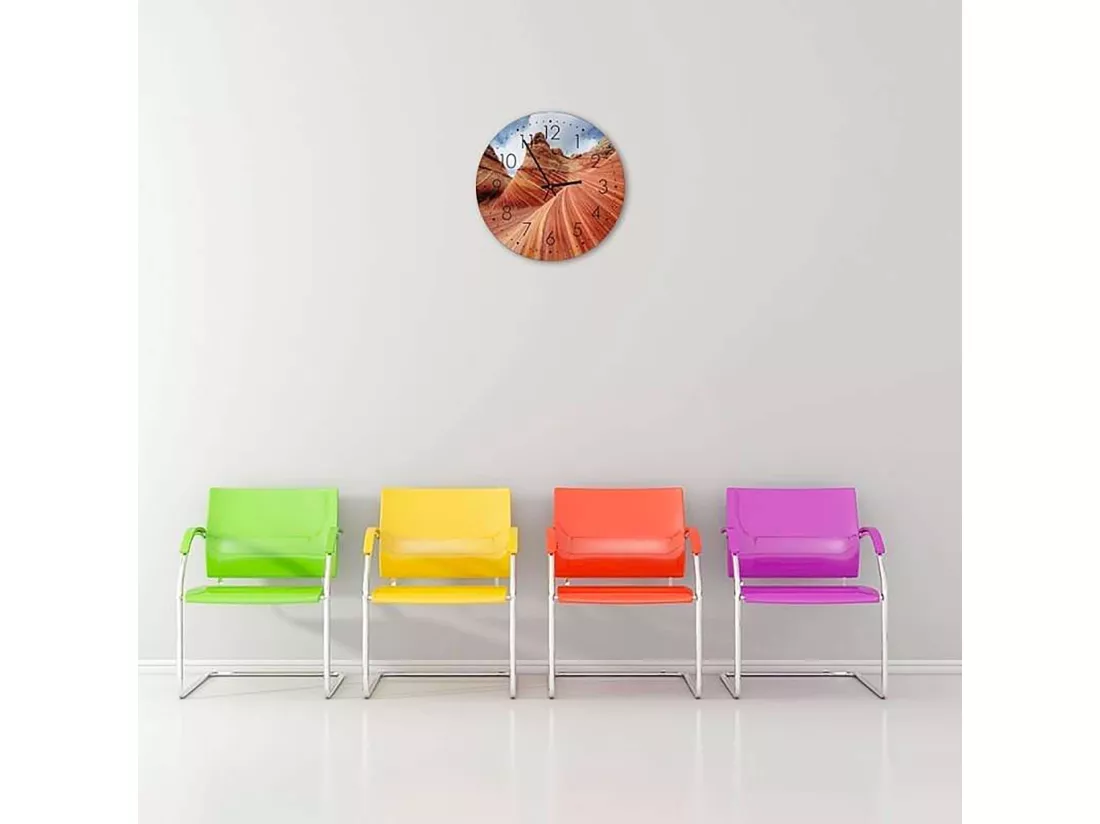 Horloge Paysage Canyon Coloré pour Déco Intérieure - 40 x 40 cm