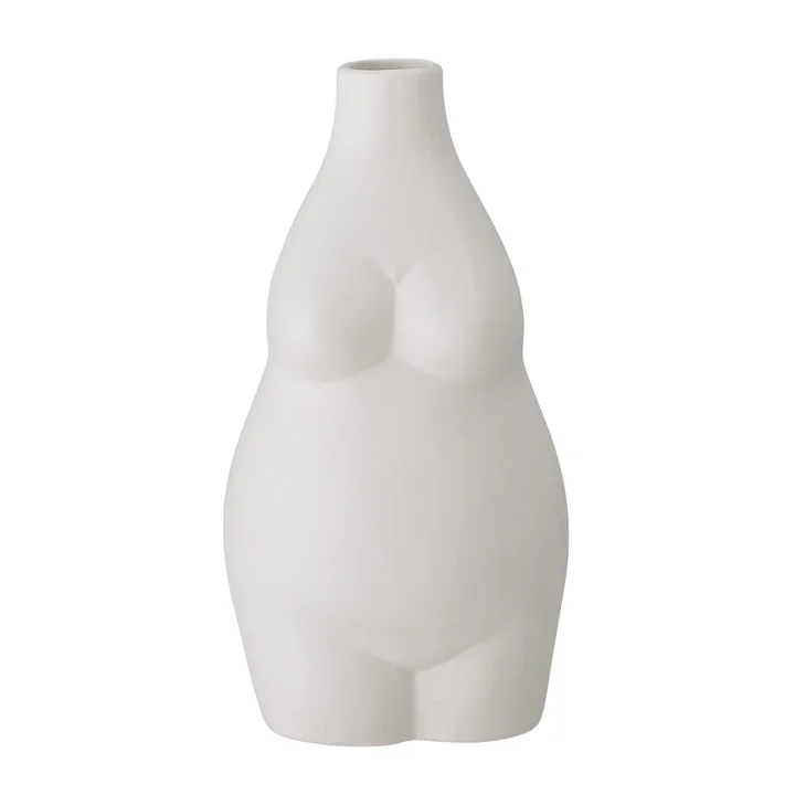 Bloomingville - Elora Vase, H 18 cm, weiss