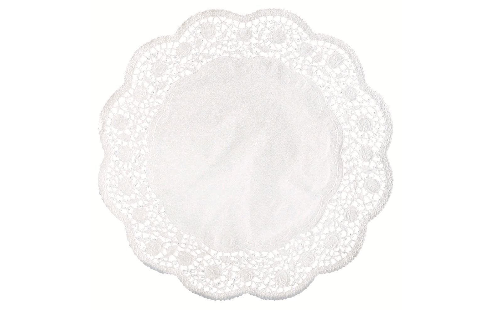 Tortenspitzen Rose 6 Stück, Weiss, 30 cmLebensmittelechte Tortenspitze
