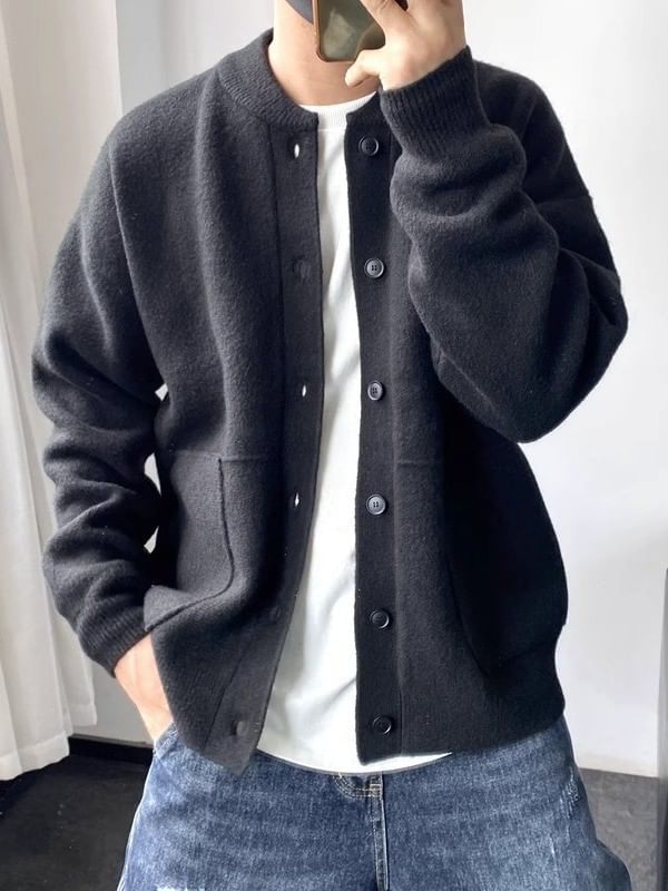 GRAYCIOUS - Effen vest met ronde hals en knoopjes