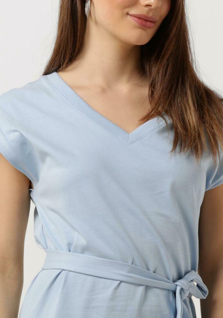 SELECTED FEMME lichtblauwe selected femme midi jurk slfessential sl v-neck ankle dress noos