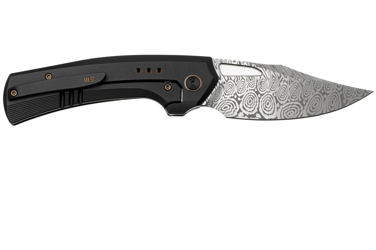 WE Knife Nefaris WE22040F-DS1, Heimskringla Damasteel Clippoint, Nebula Fat Carbon Black Titanium, zakmes