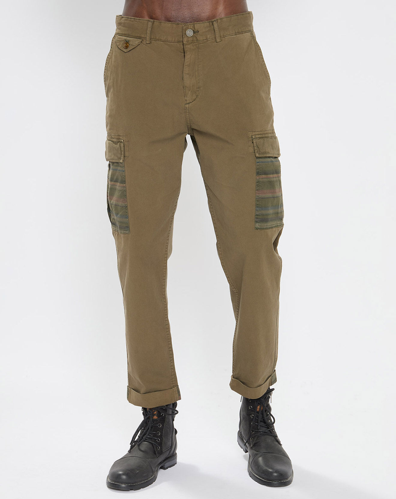 Scotch & Soda Pantalon Cargo Loose Tapered kaki foncé