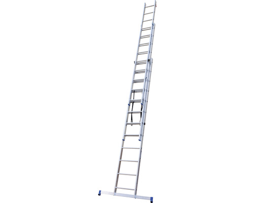 WERNER Multifunctionele ladder, uitschuif-, trap- of schuifladder, aluminium, 3-delig, 3 x 12 sporten, werkhoogte 8,15 m