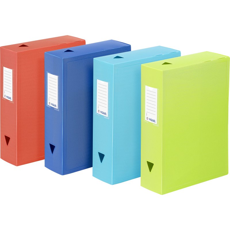 Boîte de classement CLASS DOC A4 Dos 8 cm - polypropylène - FEEL'EASY VIQUEL - coloris assortis