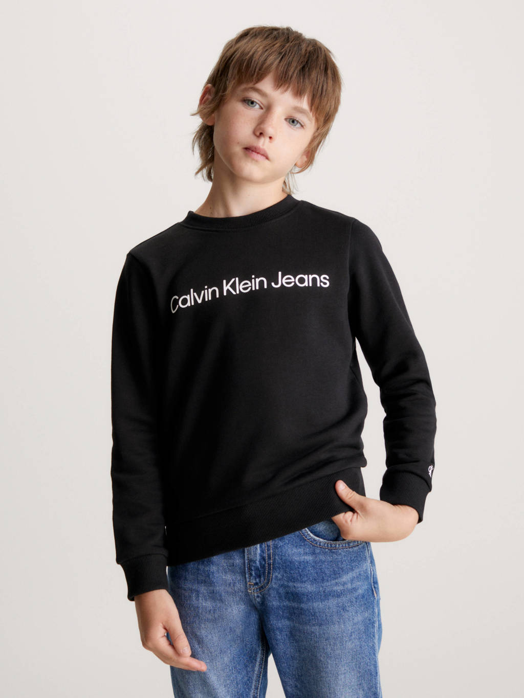 Calvin Klein sweater met logo zwart