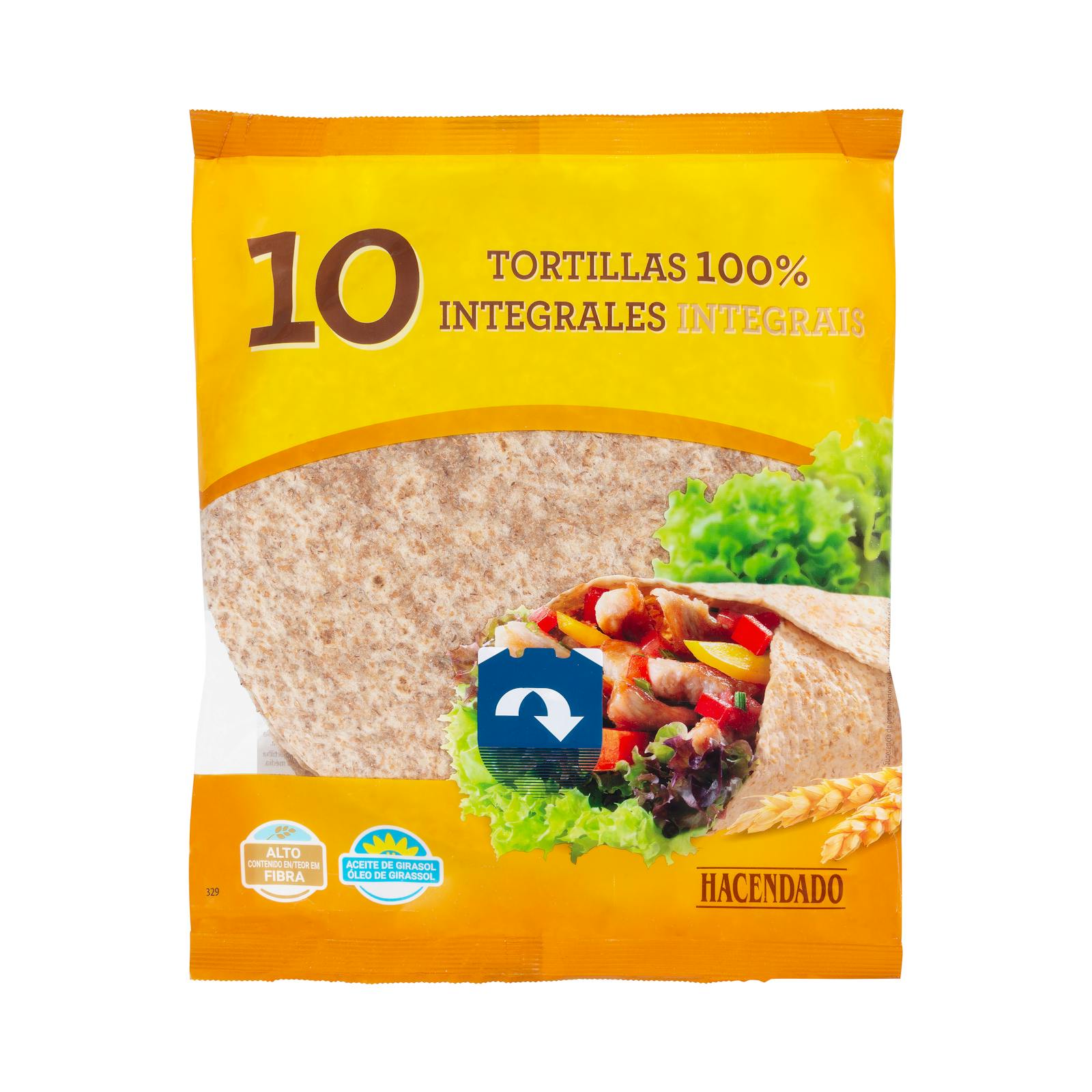Tortillas de blé entier Hacendado