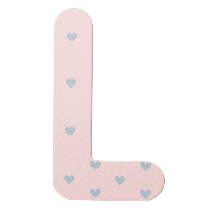 Lettre décorative en bois L - Rose