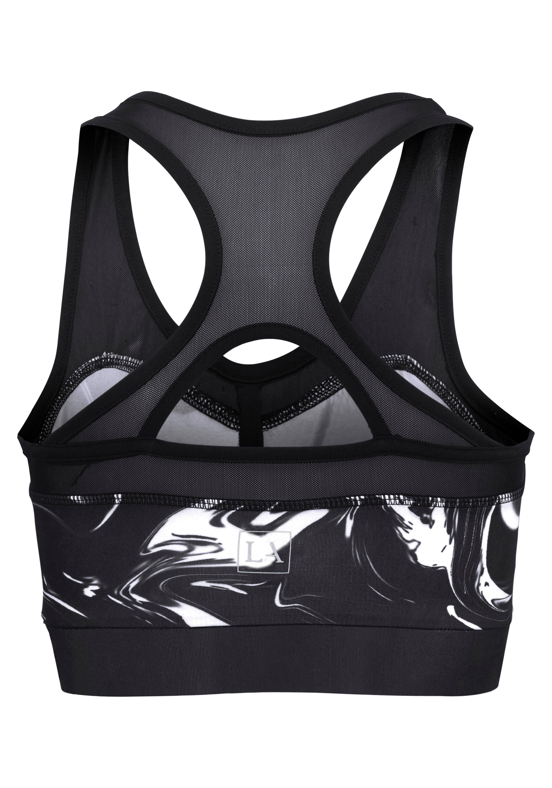 LASCANA ACTIVE Funktionsshirt »Black Marble« Sporttop mit Racerback und Mesh