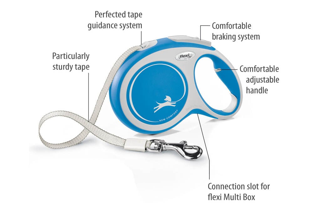 Flexi Rollijn - Hondenriem New comfort Tape - Hondenriem - blauw - L - 800 cm - 800 cm