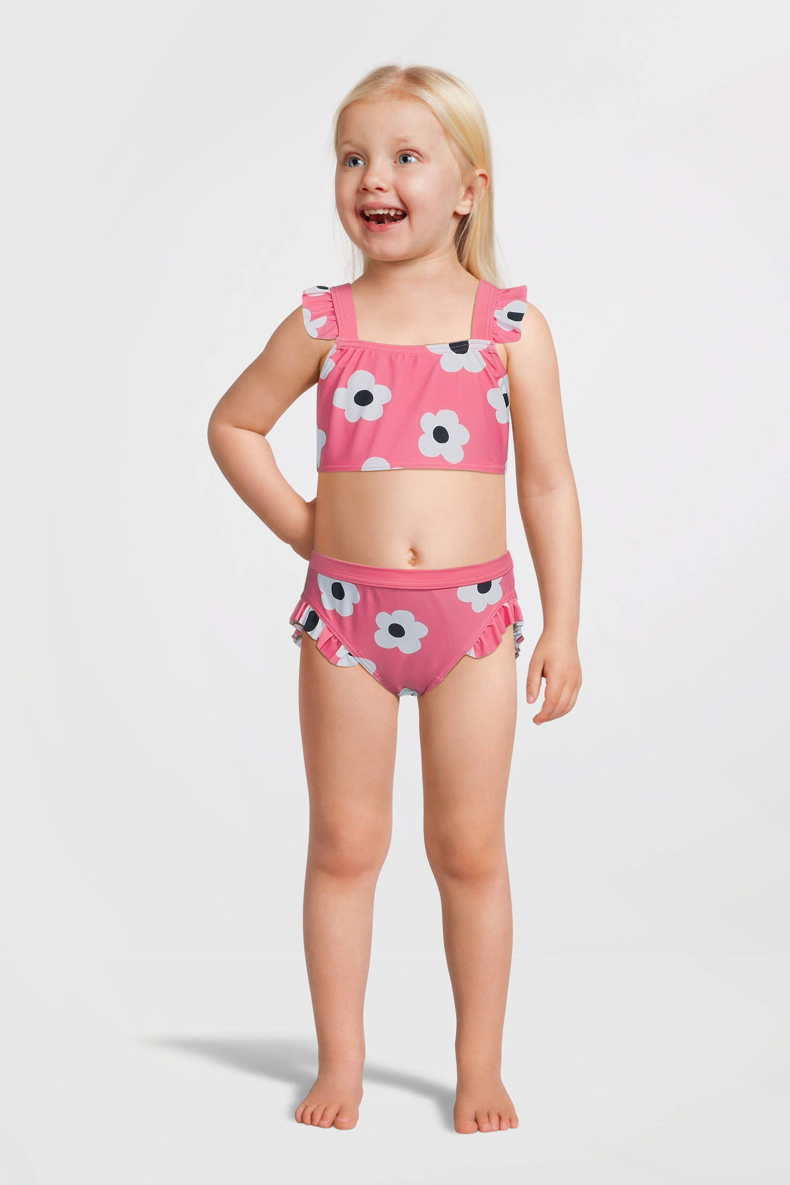 NAME IT crop bikini met ruches NMFZULLE  roze