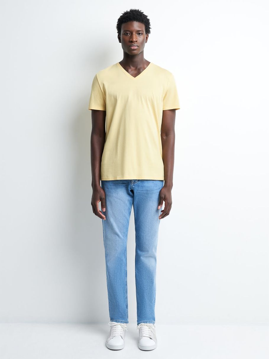 Jean slim en coton élasthane bleach