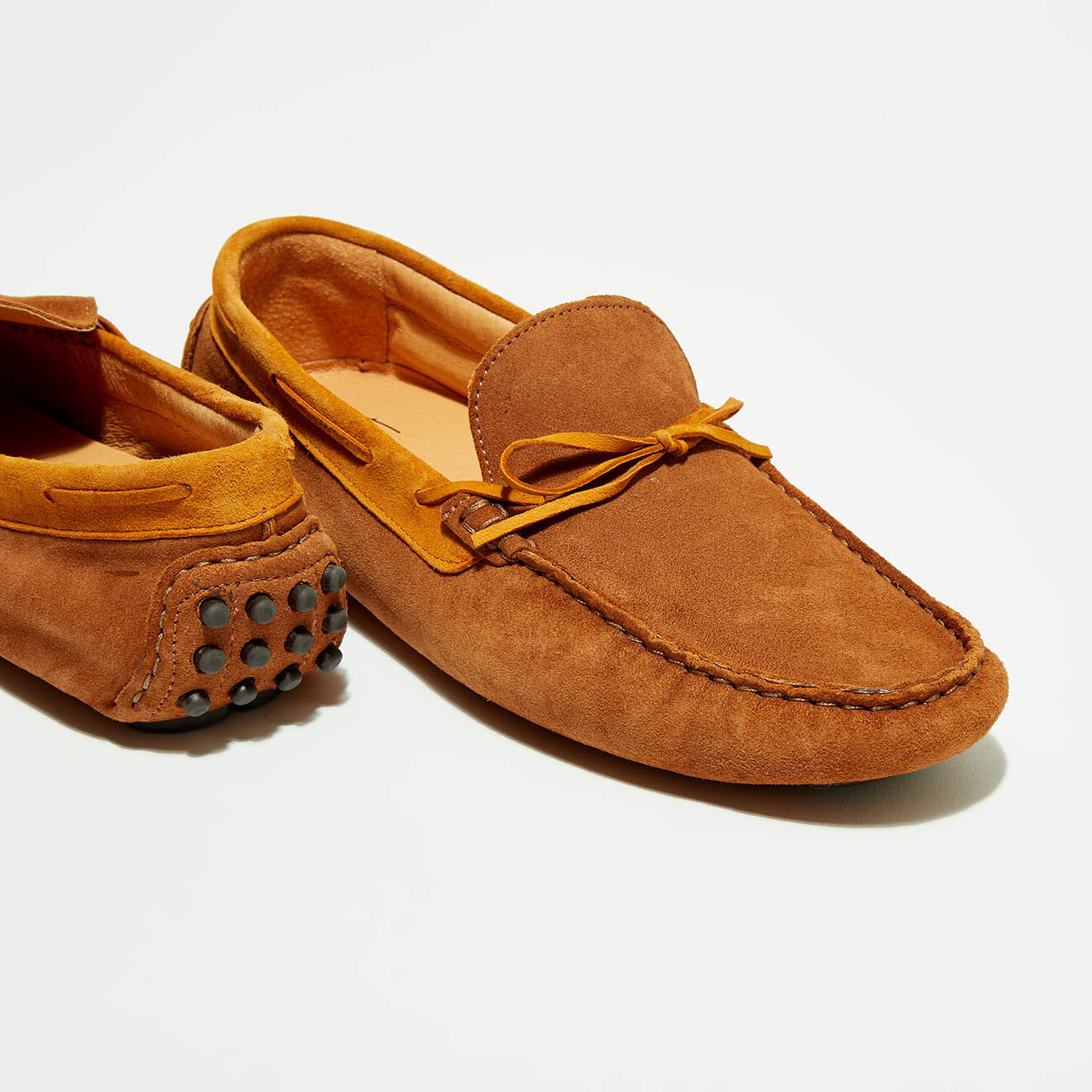 Flavio Création Mocassins en Velours de Cuir Misael cognac/orange/marron