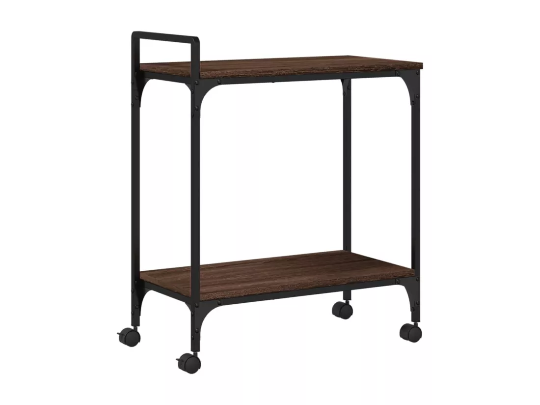 Chariot de cuisine chêne marron 60,5x31x72,5 cm bois ingénierie