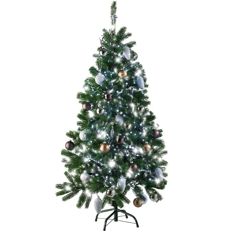 tectake Kunstkerstboom met spuitgegoten metalen standaard, Groen