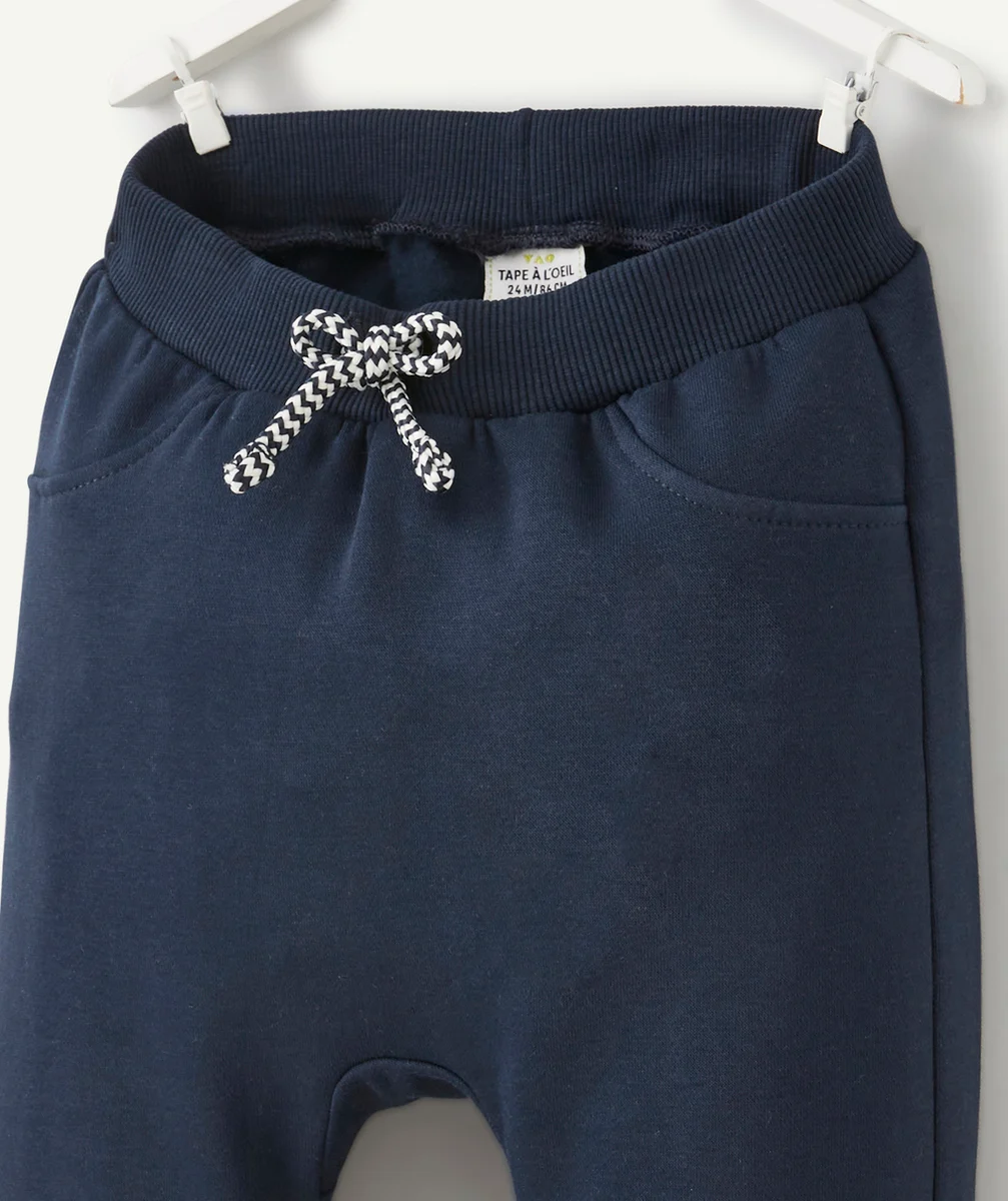 PANTALON SAROUEL BÉBÉ GARÇON EN FIBRES RECYCLÉES BLEU MARINE