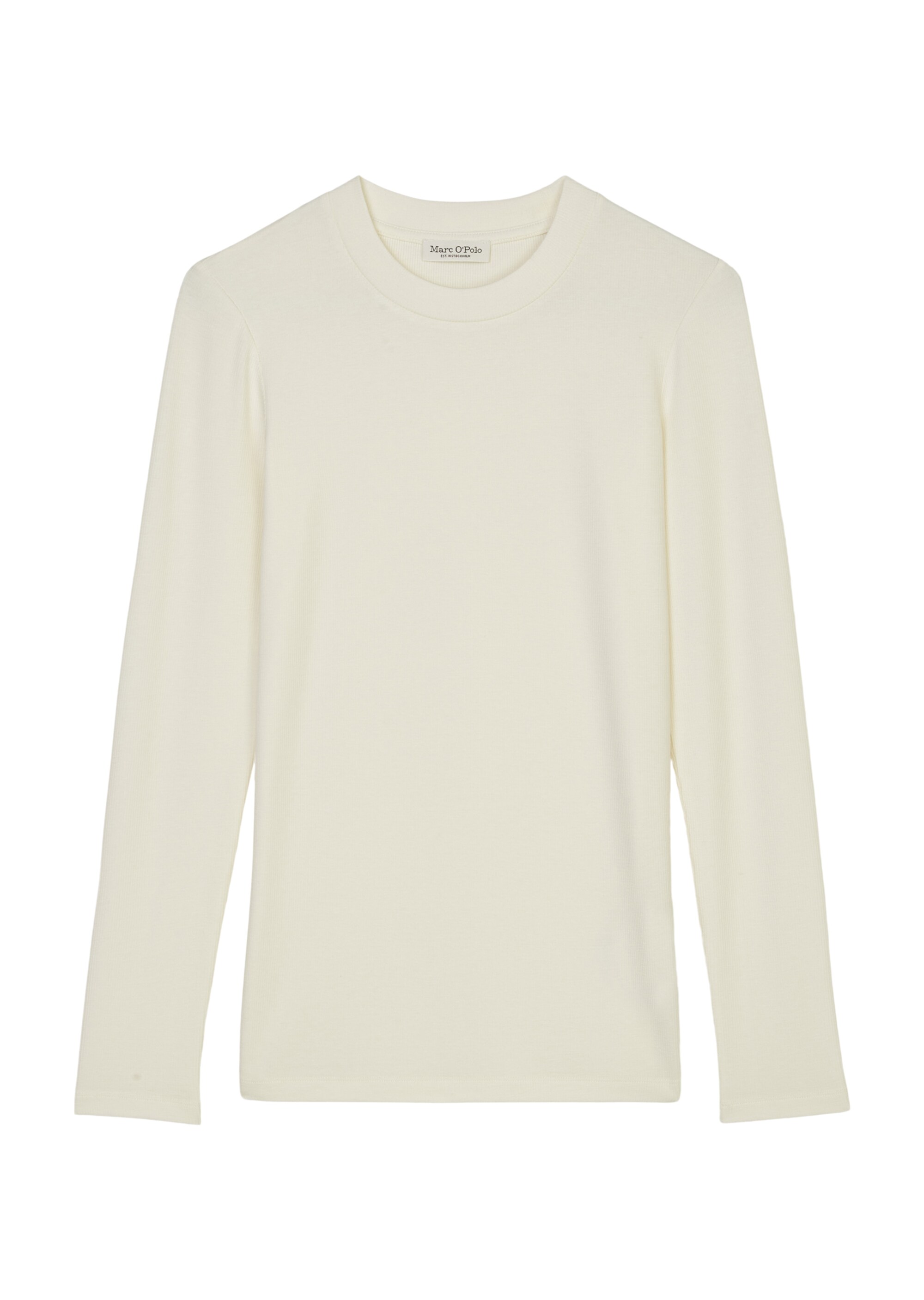Rundhals-Longsleeve regularaus soft geripptem Jersey