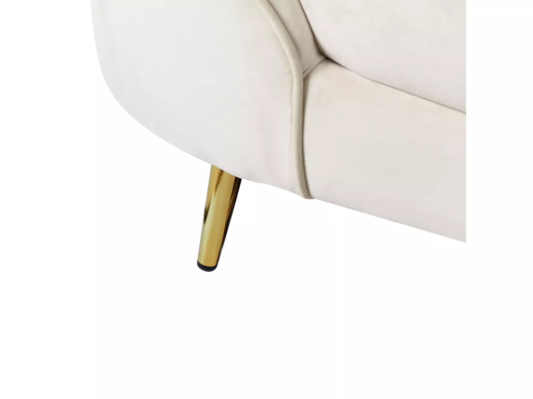 Canapé 3 places en velours beige SAVAR