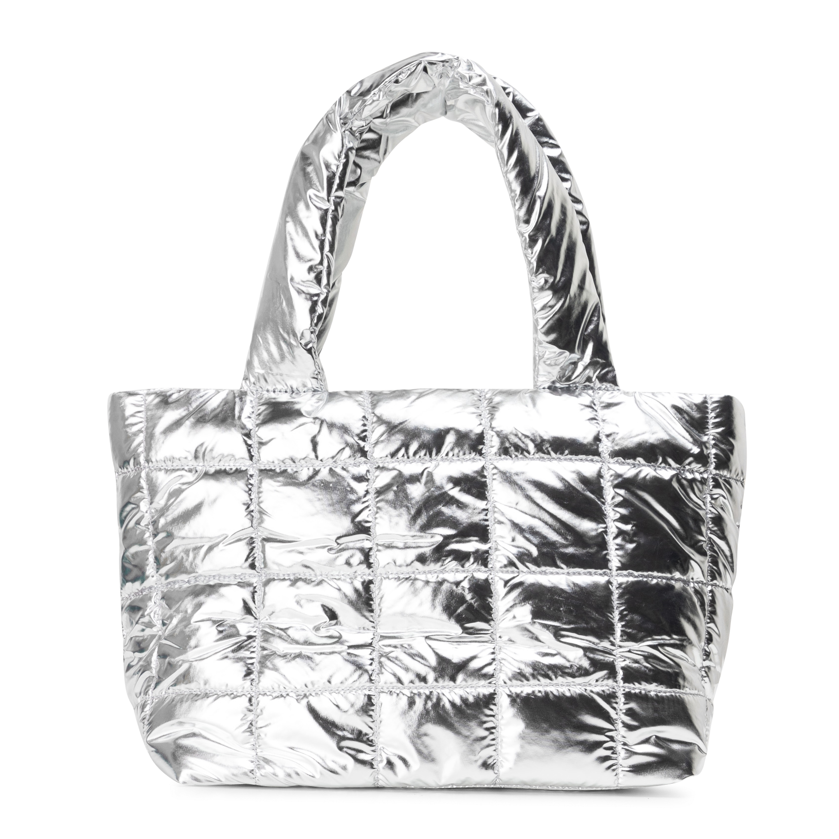 Sac à main matelassé métallisé | Argent