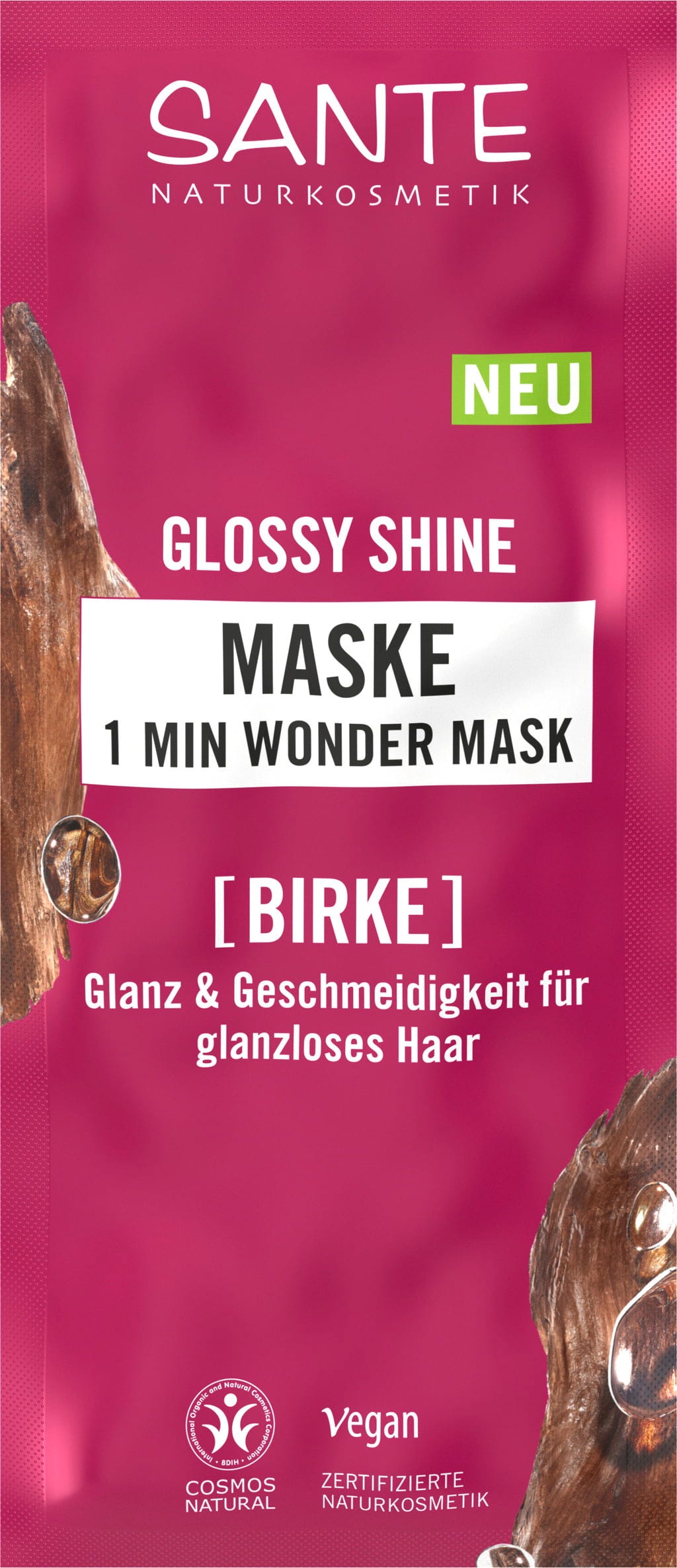 Santé naturally.  Glossy Shine 1 Min Wonder Mask, 20 g