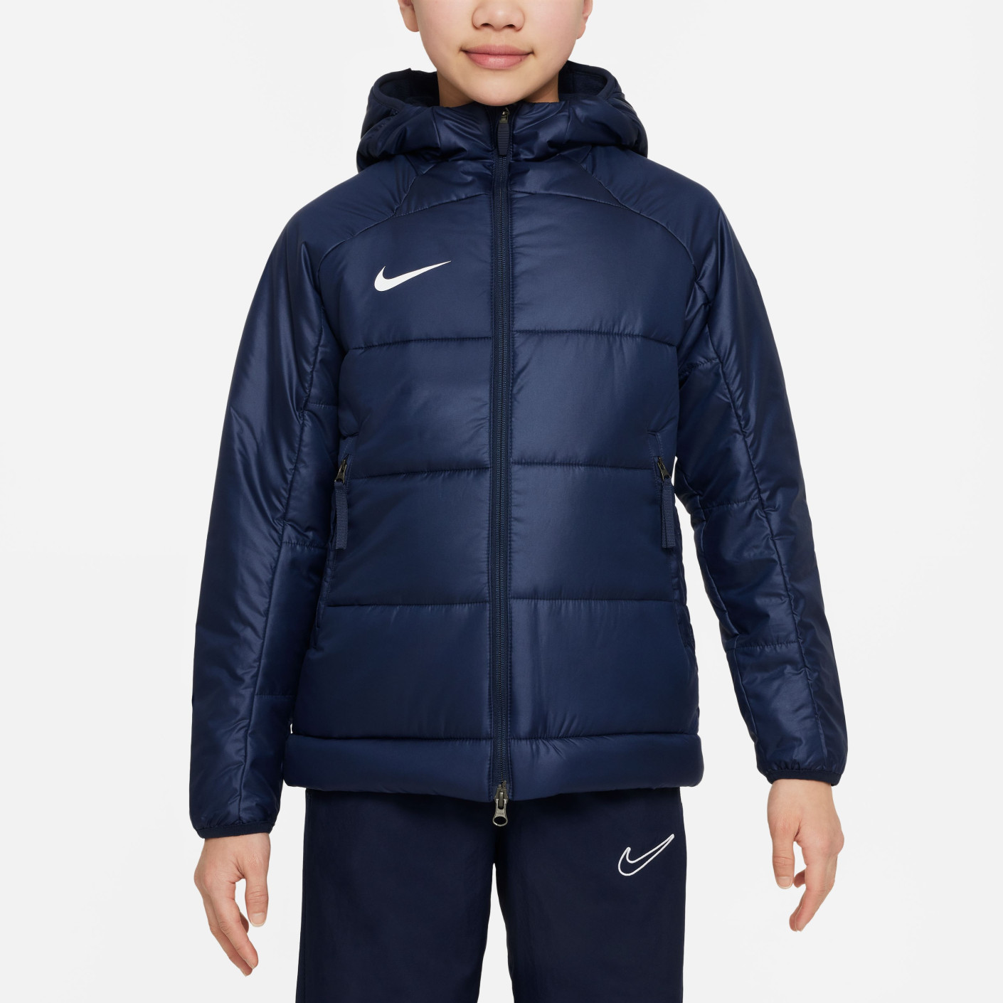 Nike Therma-Fit Academy Pro 2In1 Winterjas Kids Donkerblauw Wit
