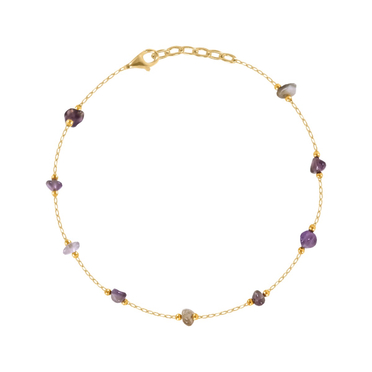 Bracelet en pierres naturelles et en acier doré