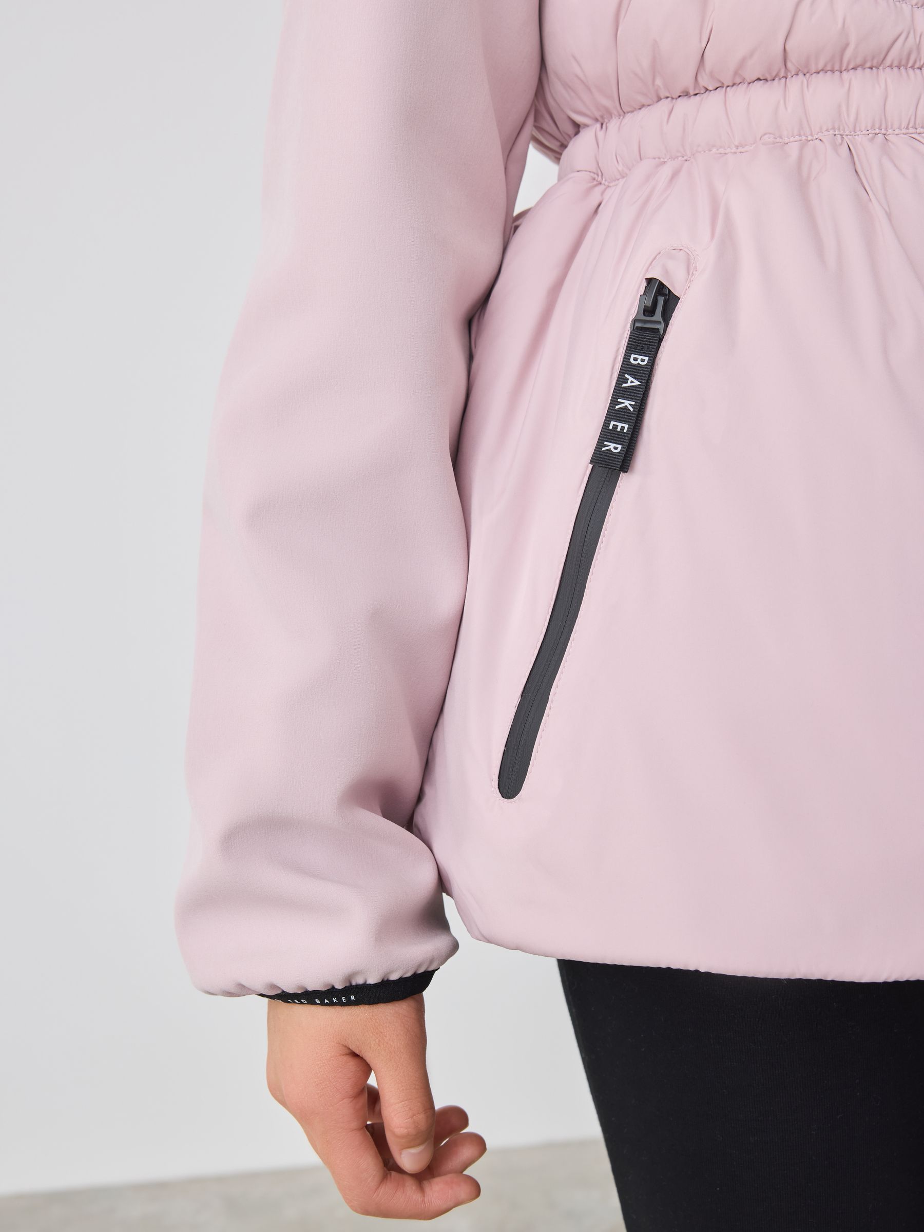 Paars - Baker by Ted Baker - Lichtgewicht, gewatteerde en regenbestendige jas met peplum