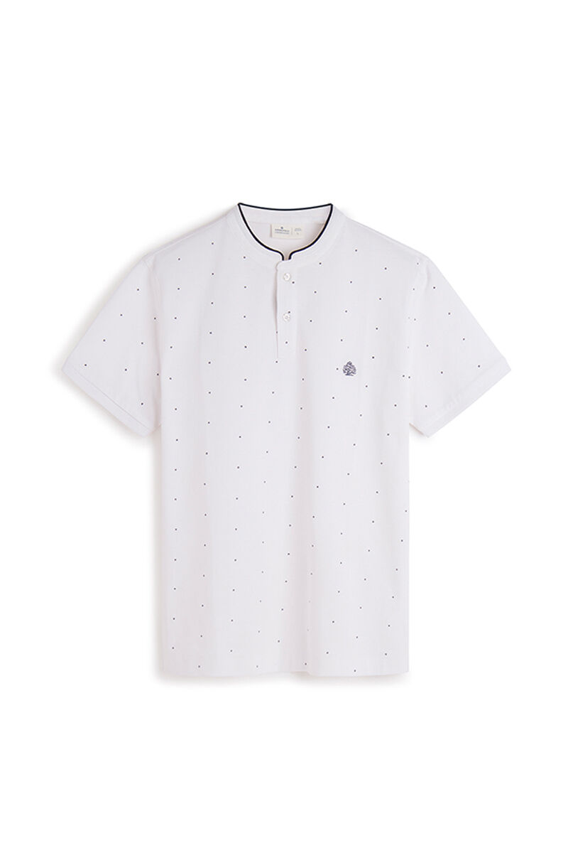 Polo Mao Slim com estampa total - Branco