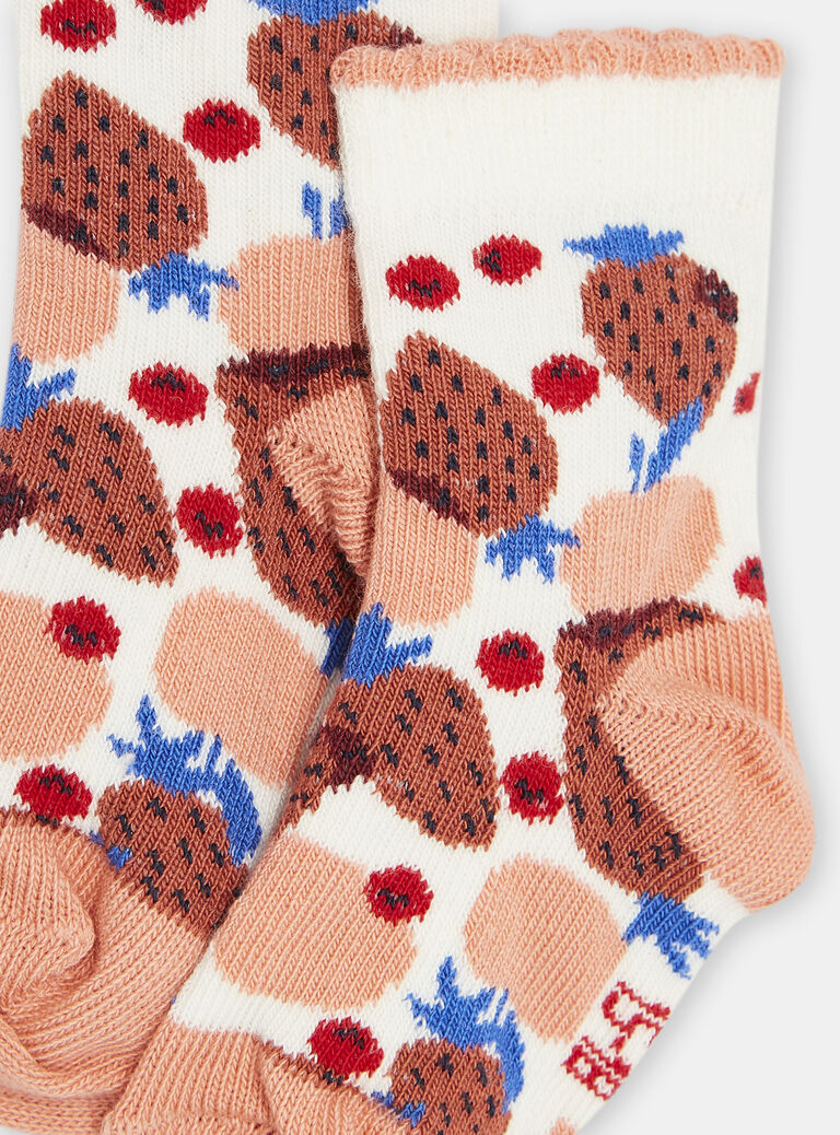 Chaussettes multicolores à imprimé fruits bébé fille