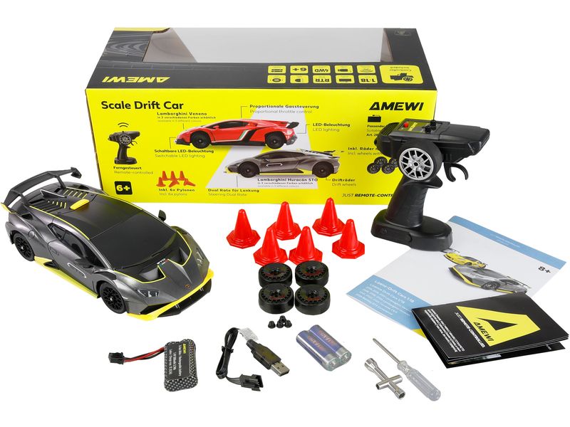 Amewi Drift Lamborghini Huracan 1:18 RTR Anthrazit Driftfahrzeug