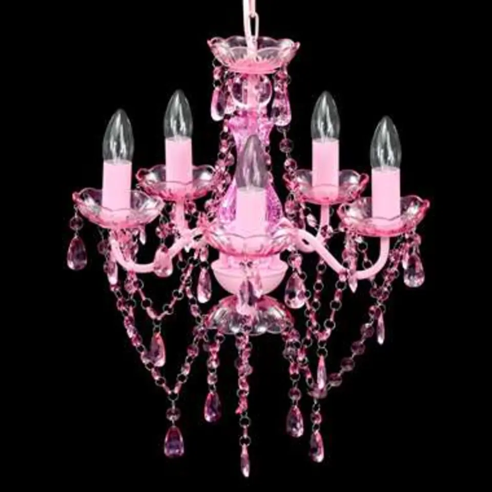 vidaXL - Kunstmatige Kristallen Glazen Plafondlamp - Roze - Glas