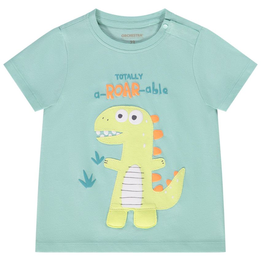 T-shirt manches courtes en jersey avec patch effet 3D ludique pour bébé garçon - Vert