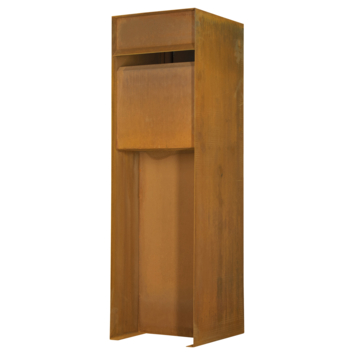 Brievenbus design staand cortenstaal 115 x 37 x 37 cm