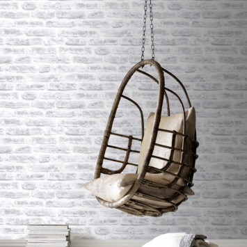 Vliesbehang Stenen wit 101801