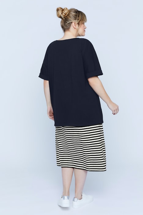 Bellieva-Kleid, Jersey, oversized, doppellagig, Halbarm, Biobaumwolle, GOTS
