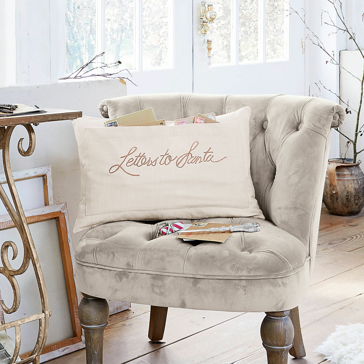 Kissenhülle Welenzas weiß/beige