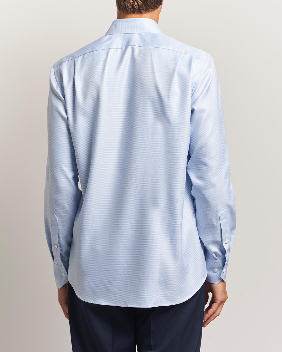Stenströms Regular Fit Houndstooth Shirt Blue
