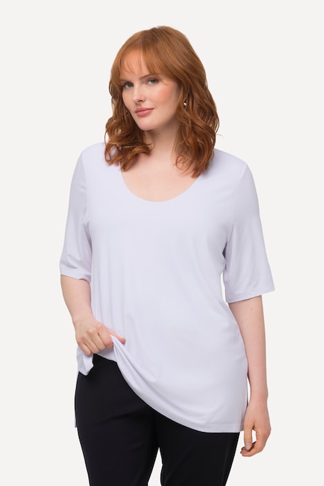 T-Shirt, vorne doppellagig, V-Ausschnitt, Halbarm