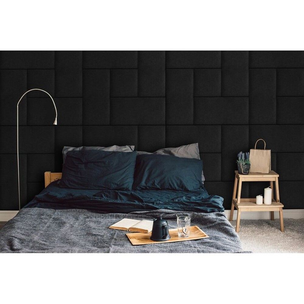 VEGGPANEL FLLOW VELVET 100 SVART 30X30 CM