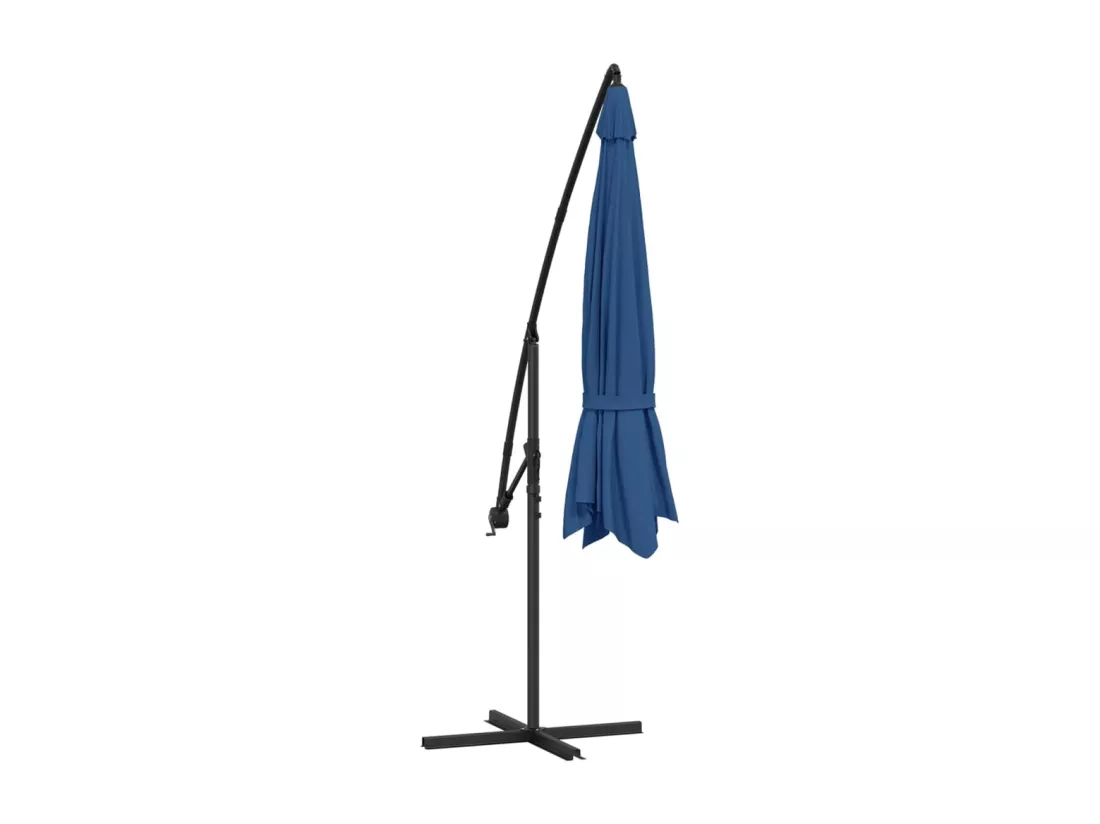 Parasol déporté avec mât aluminium bleue 02_0008481