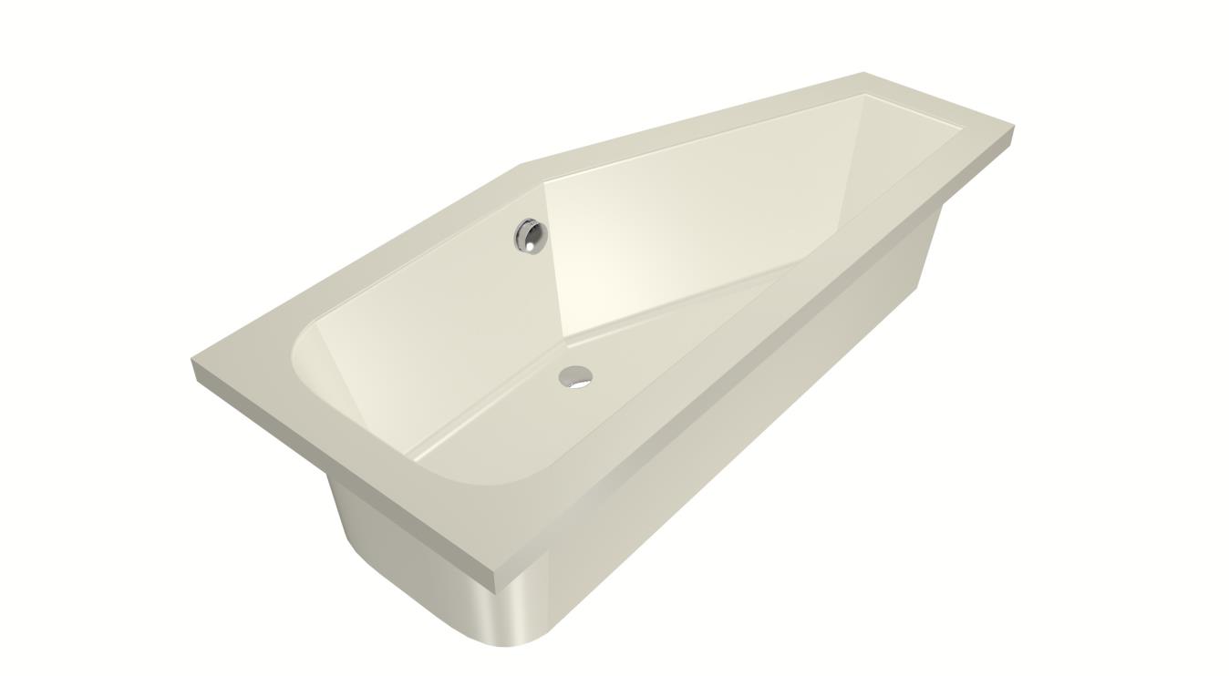 Xenz Lagoon Compact badkuip rechts 170x75x45cm pergamon
