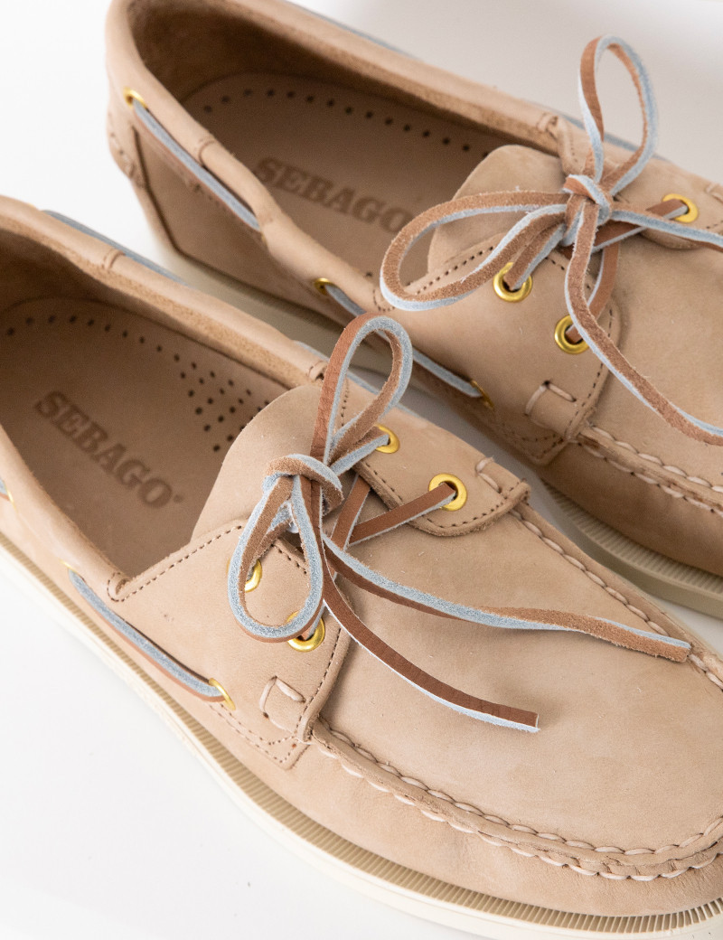 SEBAGO CHAUSSURES DOSKSIDES PORTLAND NUBUCK BEIGE