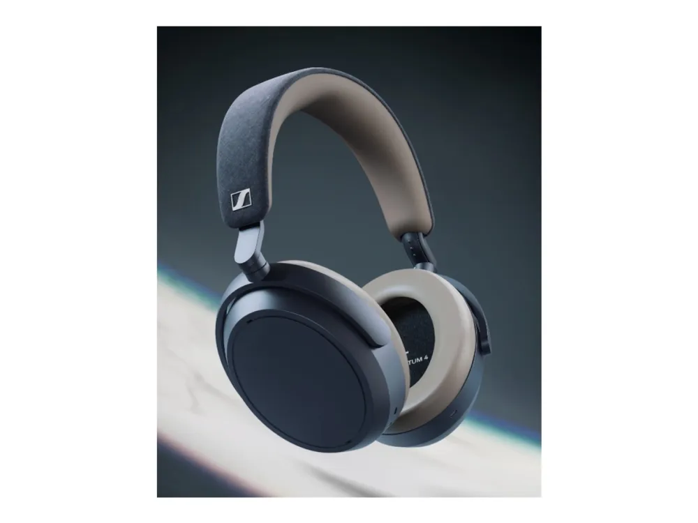 Sennheiser MOMENTUM 4 - Hovedtelefoner med mik. - fuld størrelse - Bluetooth - trådløs, kablet - aktiv støjfjerning - 2,5 mm jackstik, USB-C - denim