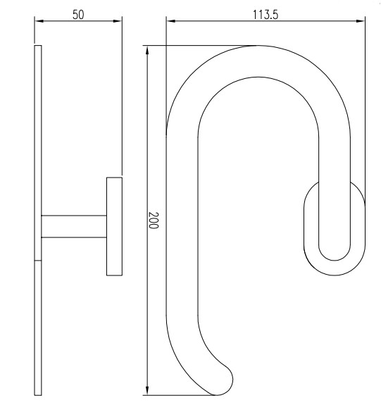 Eastbrook Salerno messing handdoekbeugel met ronding chroom