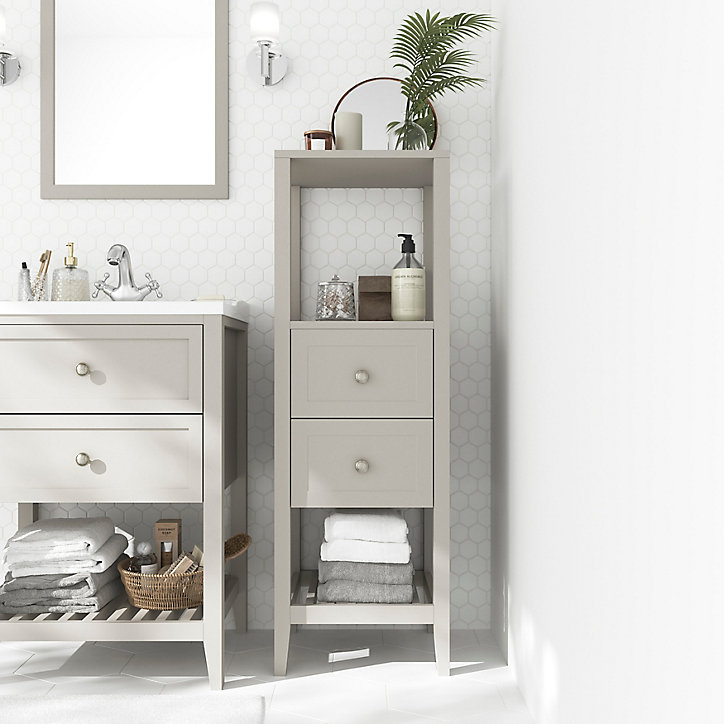 Demi colonne de salle de bains GoodHome Perma taupe H. 120 cm