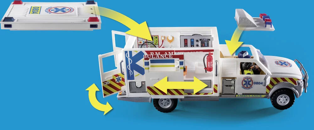 AMBULANCE AVEC SECOURISTES ET BLESSE - 70936