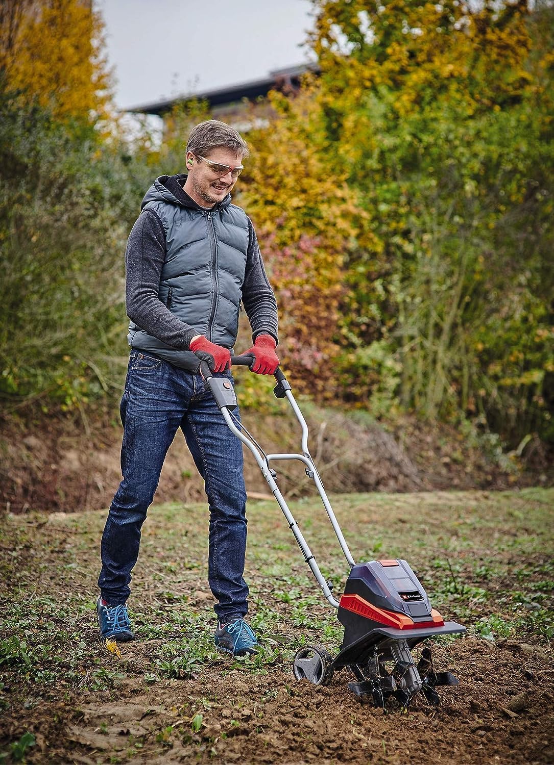 Einhell Akku-Bodenhacke GE-CR 30 Li - Solo Power X-Change (Li-Ion, 36 V, 30 cm Arbeitsbreite, 20 cm Arbeitstiefe, robuste Hackmesser, 2-Punkt-Sicherheitsschalter, ohne Akku und Ladegerät)